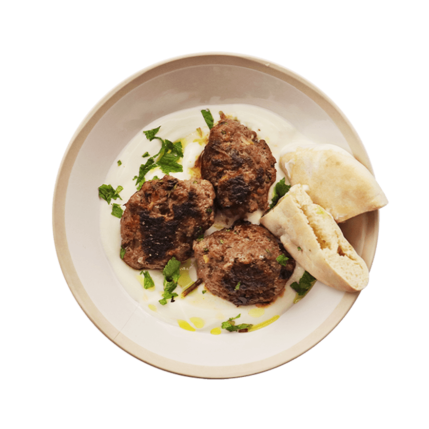 Kibbeh Meatballs & Mint Yogurt Sauce