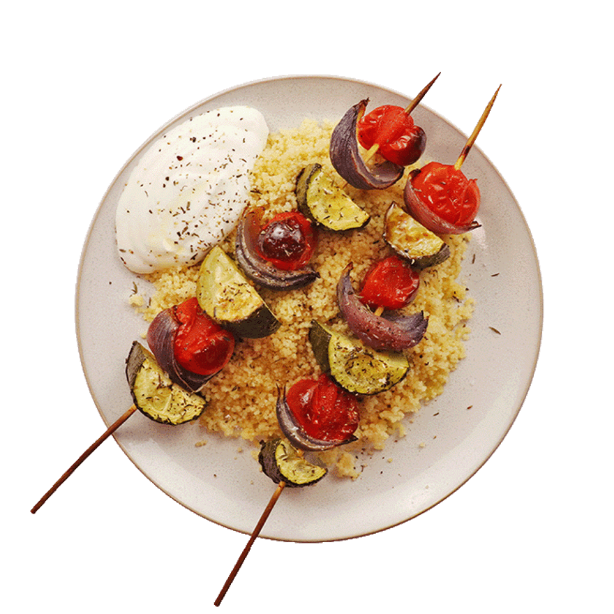 Veggie Skewers with Couscous