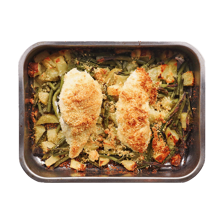 Parmesan-Crusted Chicken & Veggies