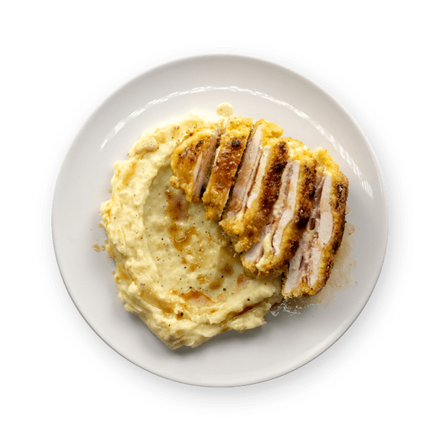 Chicken Cordon Bleu with Mashed Potatoes