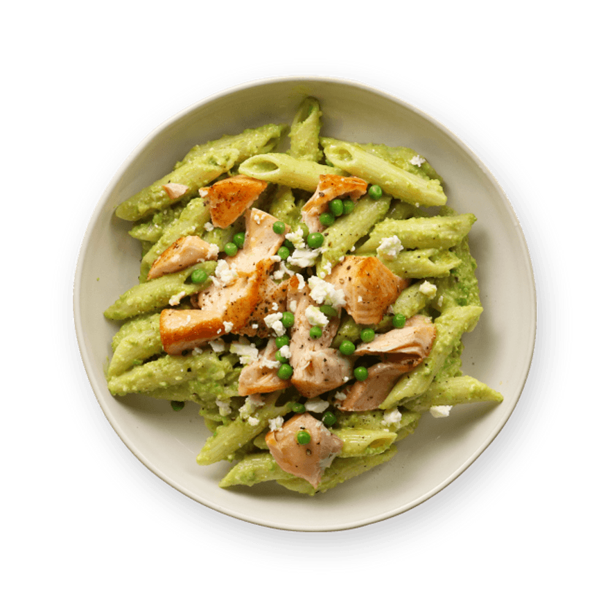 Salmon & Green Pea Pesto Pasta