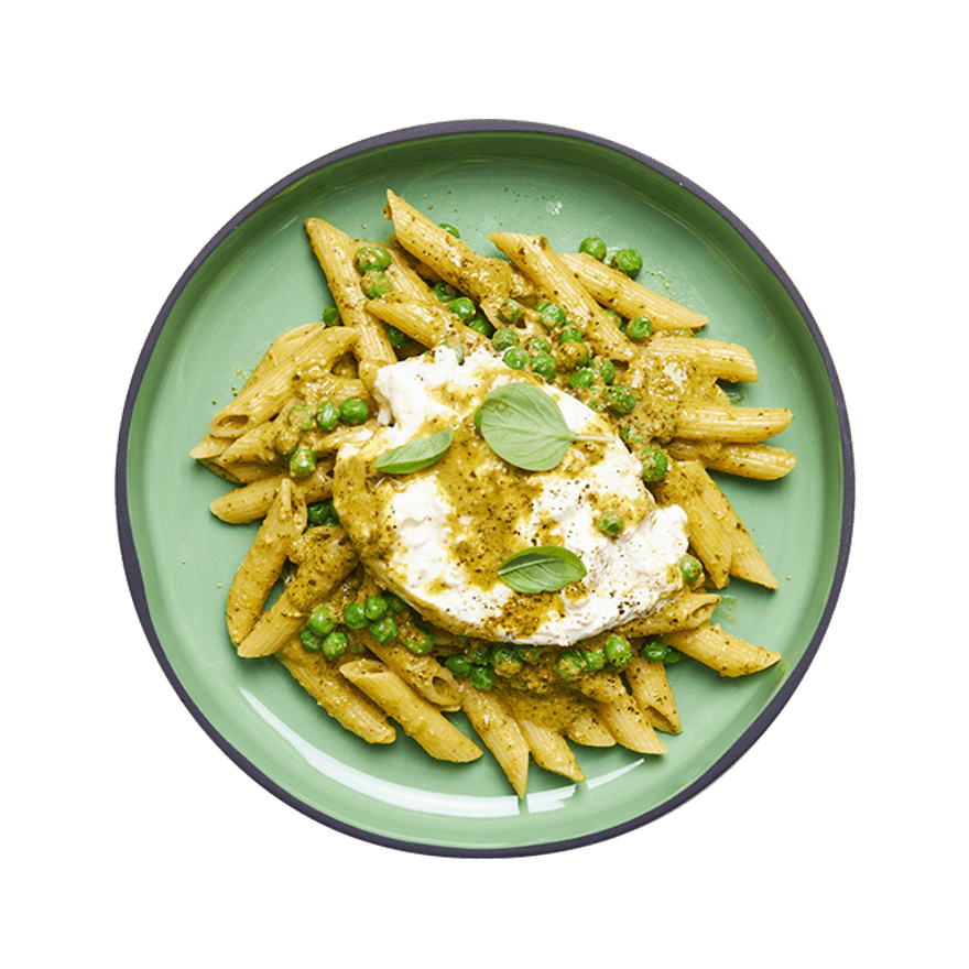 Pesto, Peas & Burrata Pasta