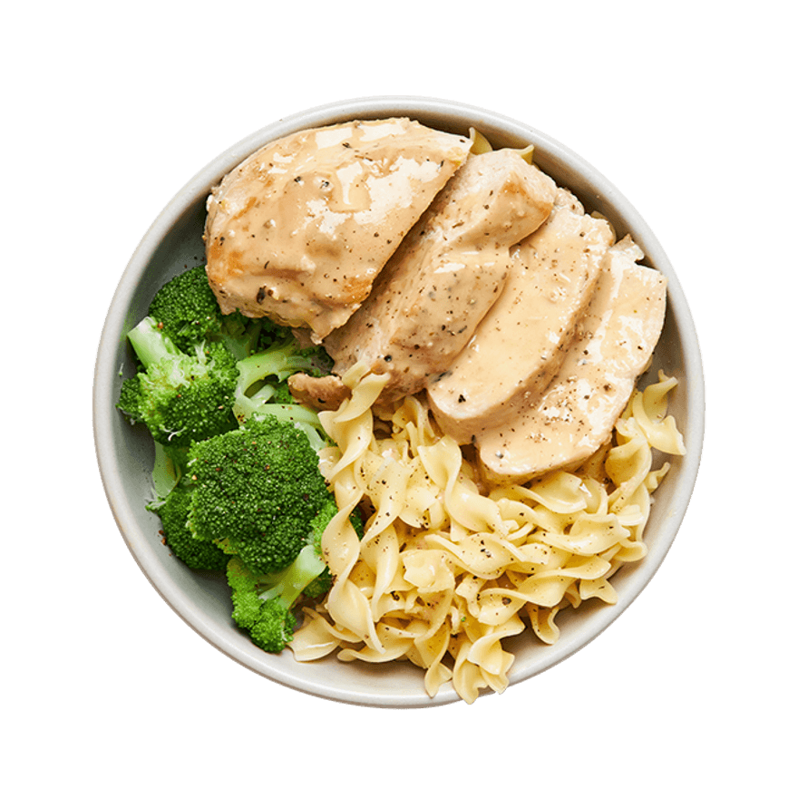 Poulet sauce miel-moutarde & nouilles