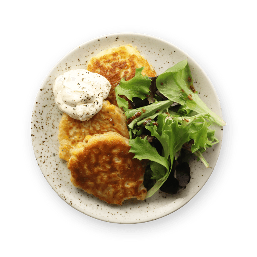 Corn Fritters with Yogurt Sauce