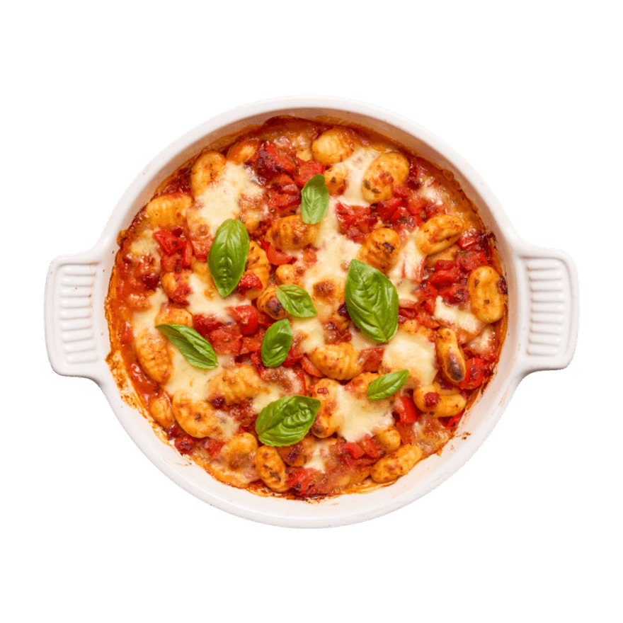Baked Gnocchi with Peppers & Mozzarella