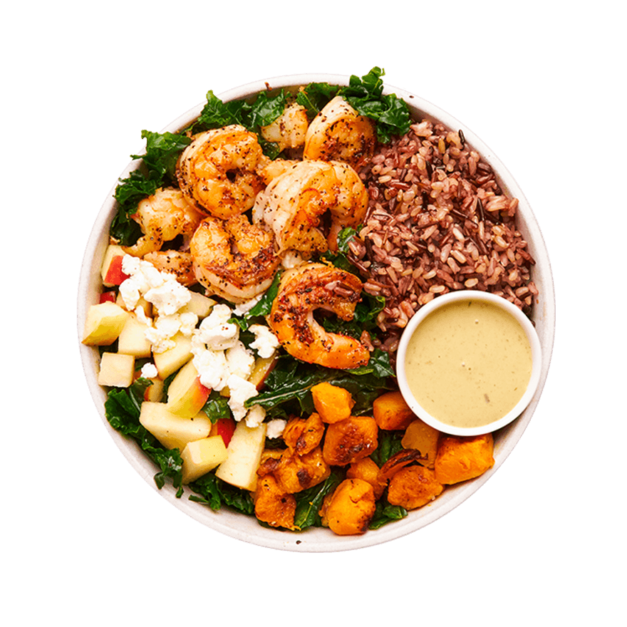 Harvest Grain Bowl with Shrimp & Avocado Dressing