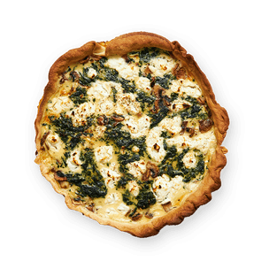 Goat Cheese, Mushroom & Spinach Quiche