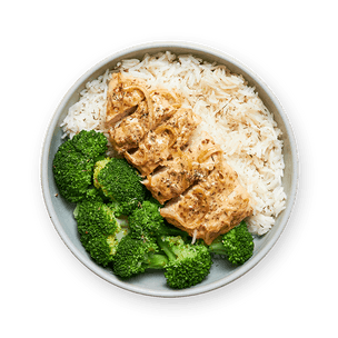 Poulet sauce moutarde, brocoli & riz