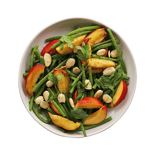 Salade nectarines, haricots & amandes