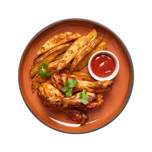 Marinated Chicken Drumsticks with Potato Wedges