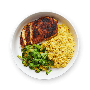 Spiced Chicken with Yellow Rice & Veggies
