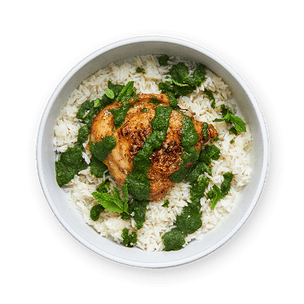 Chicken & Rice with Green Chutney