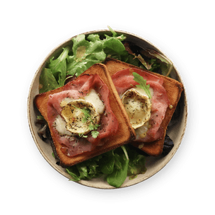 Ham & Goat Cheese Toast with Salad