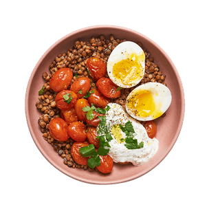 Salade de lentilles & tomates cerises rôties