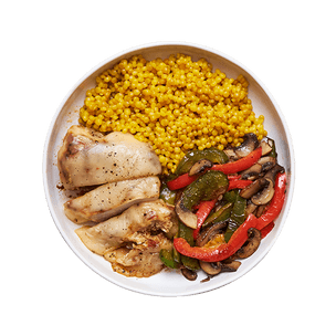 Cheesy Chicken with Couscous & Veggies