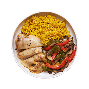 Cheesy Chicken with Couscous & Veggies