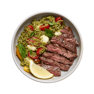 Grilled Steak with Caprese Quinoa Salad