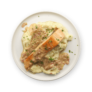 Saucy Salmon with Mashed Potatoes