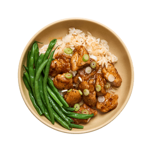 Sesame Chicken with Green Beans & Rice