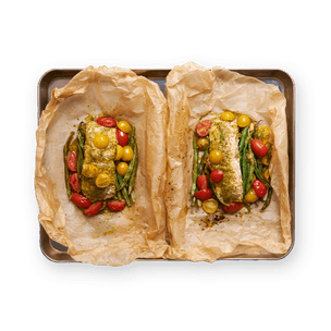 Papillote saumon pesto & légumes d'été