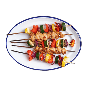 Brochettes de poulet & légumes teriyaki