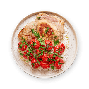 Pork Chops with Blistered Tomatoes
