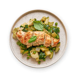 Pan-Fried Chicken with Garlicky Green Veggies