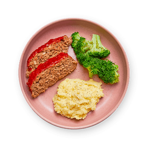 Meatloaf with Mashed Potatoes & Broccoli