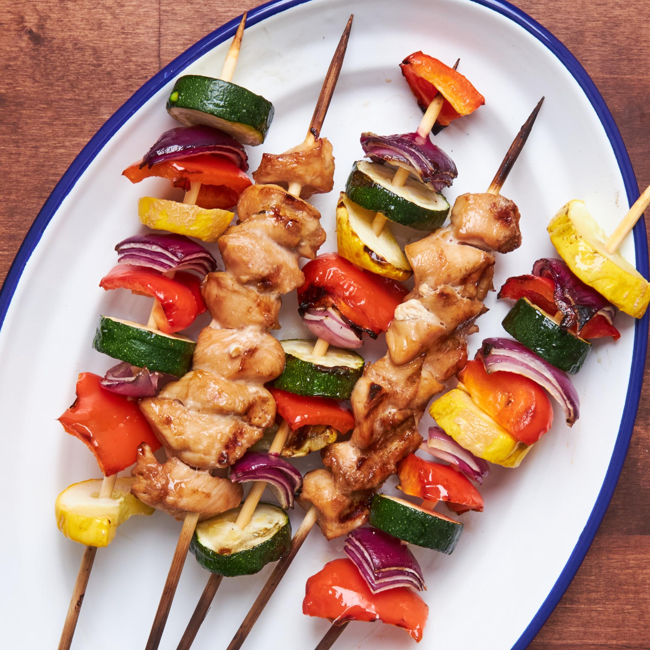 Brochettes de poulet & légumes teriyaki