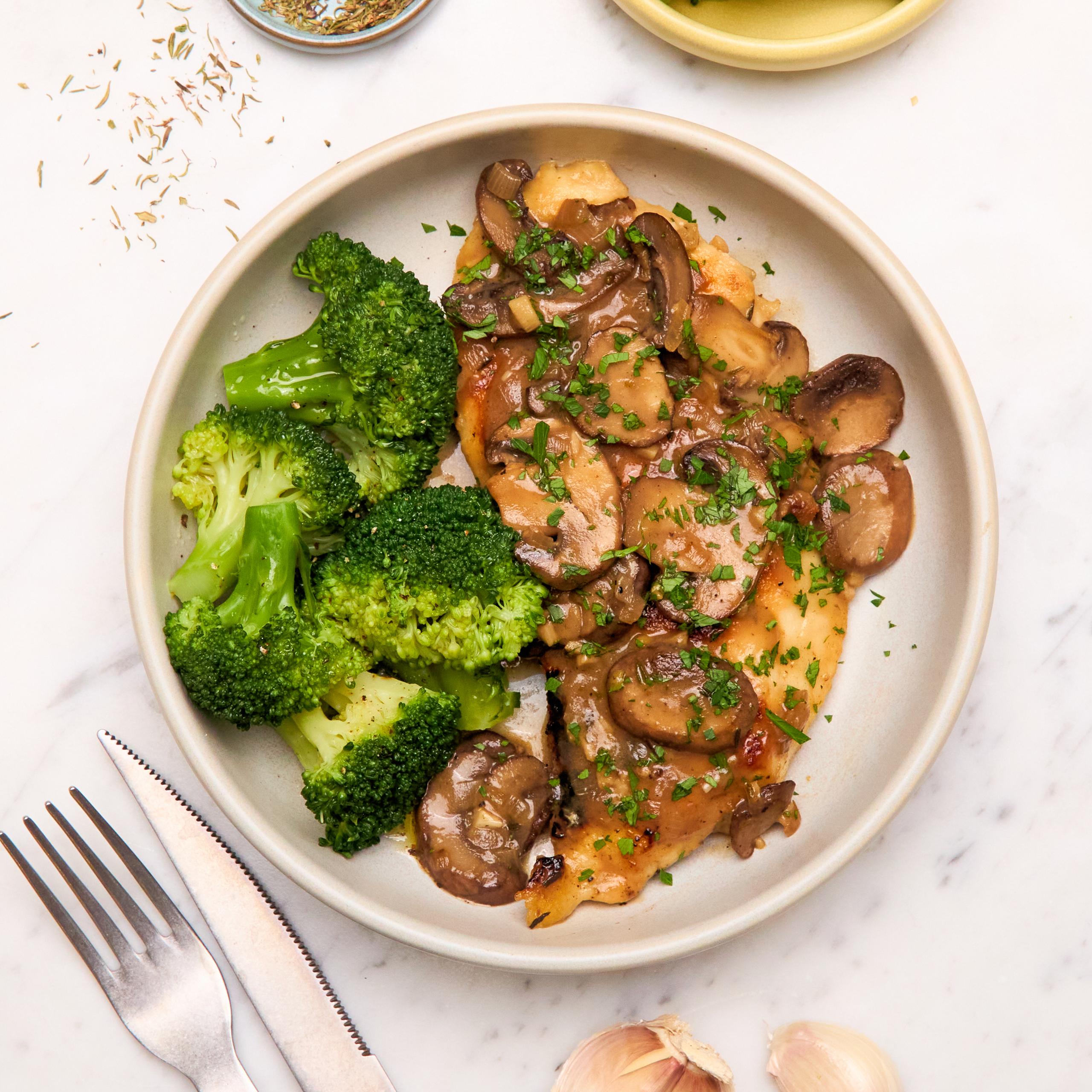 Chicken Marsala with Broccoli