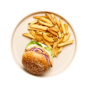 Greek-Style Chicken Burger & Fries
