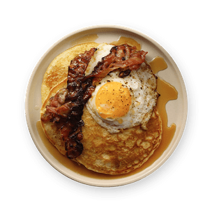 Eggs & bacon pancakes