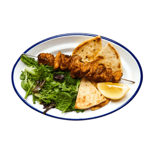 Hot Paprika Chicken Skewers with Pita & Salad