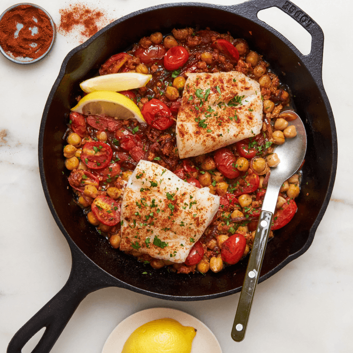 Cod with Chorizo & Chickpeas
