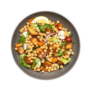 Herby Salad with Fried Pita & Chickpeas