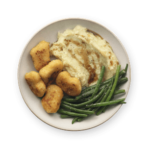 chicken-nuggets-with-green-beans-and-mashed-potatoes