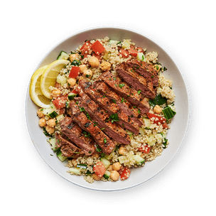 Steak with Mediterranean Quinoa Salad