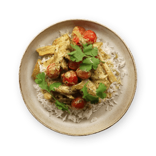 Coconut Chicken Curry & Cherry Tomatoes