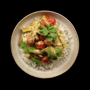 coconut-chicken-curry-and-cherry-tomatoes