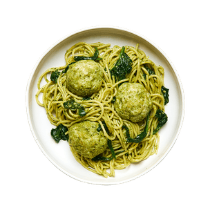 Pasta & Chicken Pesto Meatballs