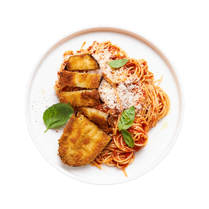 eggplant-milanese-with-spaghetti