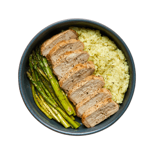 Pork Tenderloin with Risotto & Asparagus