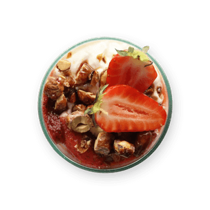 Roasted Strawberry & Candied Almond Parfait