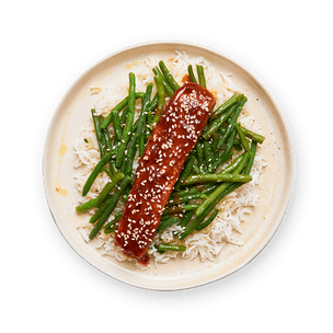 Teriyaki Salmon with Green Beans & Rice