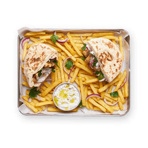 Greek Chicken Pita with Fries
