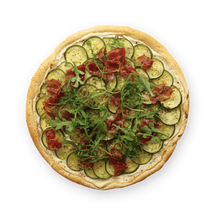 Tarte fine ricotta, courgette & prosciutto