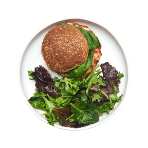 Chicken Parm Burger with Salad