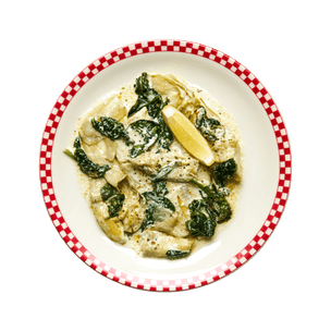 Creamy Baked Cod with Spinach & Artichokes