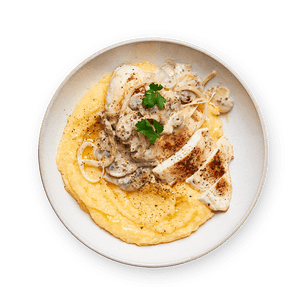 creamy-mushroom-chicken-with-polenta