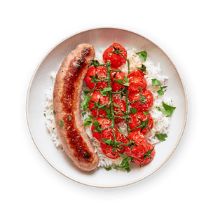 sausage-with-rice-and-roasted-tomatoes